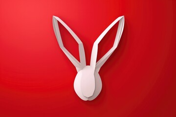 Easter rabbit icon illustration on red background