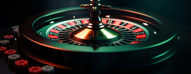 Beautiful Roulette On A Dark Background.
