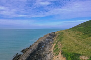 Fototapeta na wymiar Rocky coastline of Devon, United Kingdom