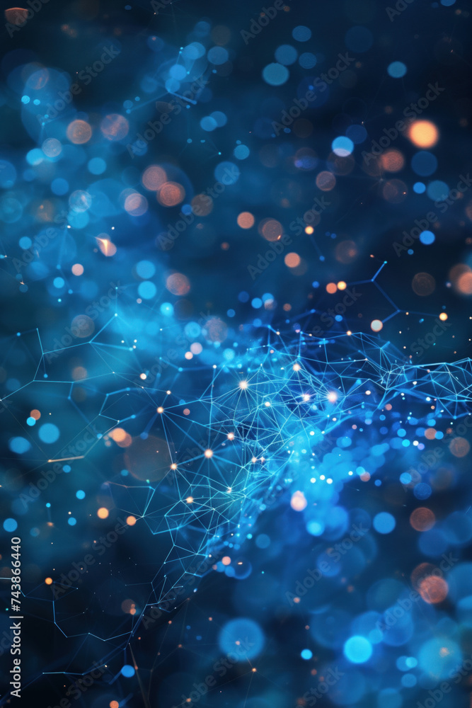 Poster Abstract blue background. A slide background for showcasing digital content. Background image. Created with Generative AI technology.