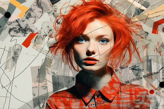 Picture photography of an attractive elegant woman in retro style 1980s concept generative ai