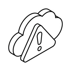 Get your hands on this amazing icon of cloud alert, cloud failure vector