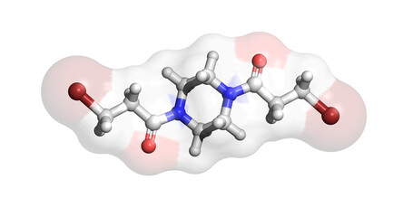 Pipobroman, cancer drug against refractory chronic myeloid leukaemia, 3D molecule 4k