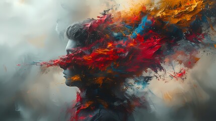 An artist using motion capture technology to translate their movements into digital brushstrokes, creating dynamic and expressive digital paintings - obrazy, fototapety, plakaty