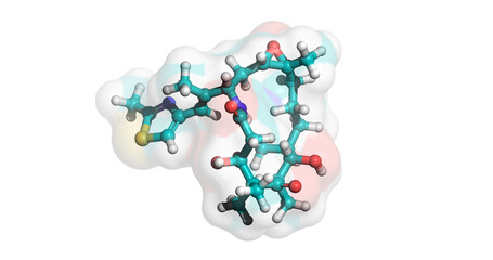 Ixabepilone, anticancer drug against metastatic or locally advanced breast cancer, 3D molecule 4K
