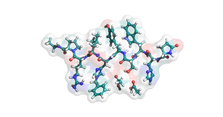 Histrelin, drug for palliative treatment of advanced prostate cancer, 3D molecule 4K