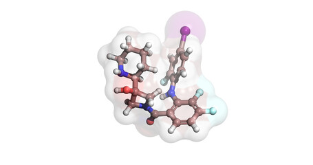 Cobimetinib, anticancer drug against unresectable or metastatic melanoma , 3D molecule 4K