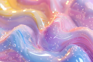 a close up image of a colorful liquid in the style of