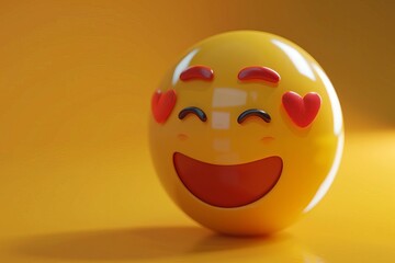 3d emoji of a smiling face with heart eyes Expressing love and happiness