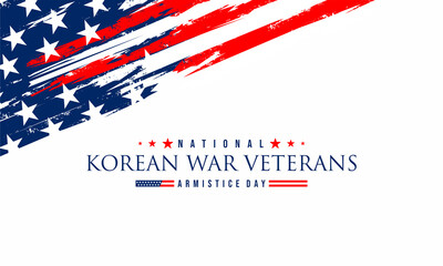 National Korean War Veterans Armistice Day July 27 Background vector Illustration