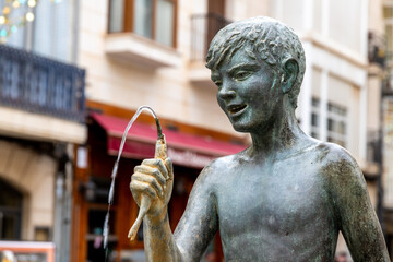 Bronze Statue of a Boy with a Fish, Cartagena