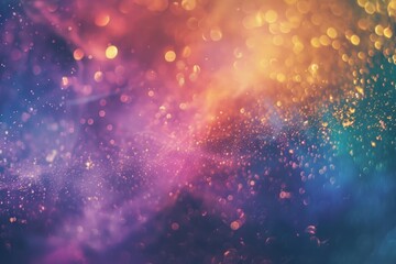 Vintage retro holographic abstract background with rainbow light leaks.