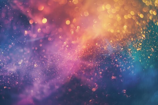 Vintage retro holographic abstract background with rainbow light leaks.
