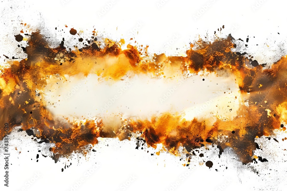Poster explosive border design high-impact visual for attention-grabbing content isolated on white for vers