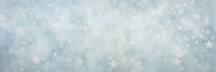 Obraz premium Blue and white background with delicate snowflakes falling gently