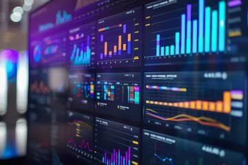 Fototapeta premium Financial analytics display with graphs Charts And data indicating market trends and investment opportunities