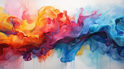 A canvas blooms into a vibrant symphony, splashes of color dancing with unrestrained emotion.