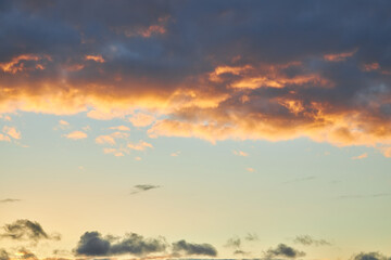 cloudy sky at sunset. Gradient color. Sky texture, abstract nature background