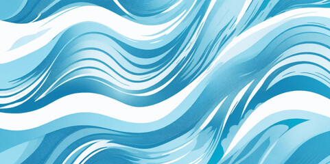 Watercolor surface ocean water wave, seamless blue water ocean wave background. Blue water ocean surfing wave.
