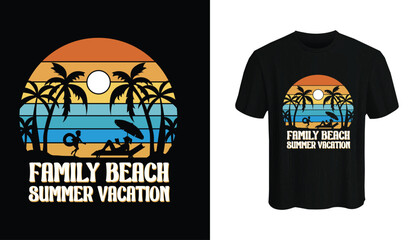 Summer Beach retro t-shirt design for men and women. summer beach vacation t-shirts, summer surfing t-shirt vector design. Retro vintage t-shirt design. Custom t-shirt design.