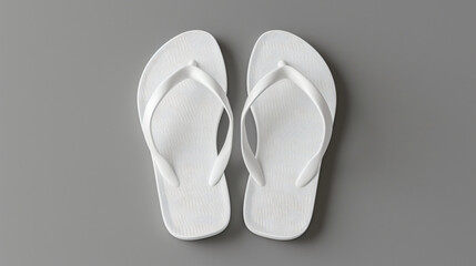 Blank white rubber sandal flip flop slippers template. - obrazy, fototapety, plakaty
