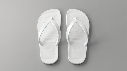 Blank white rubber sandal flip flop slippers template. - obrazy, fototapety, plakaty