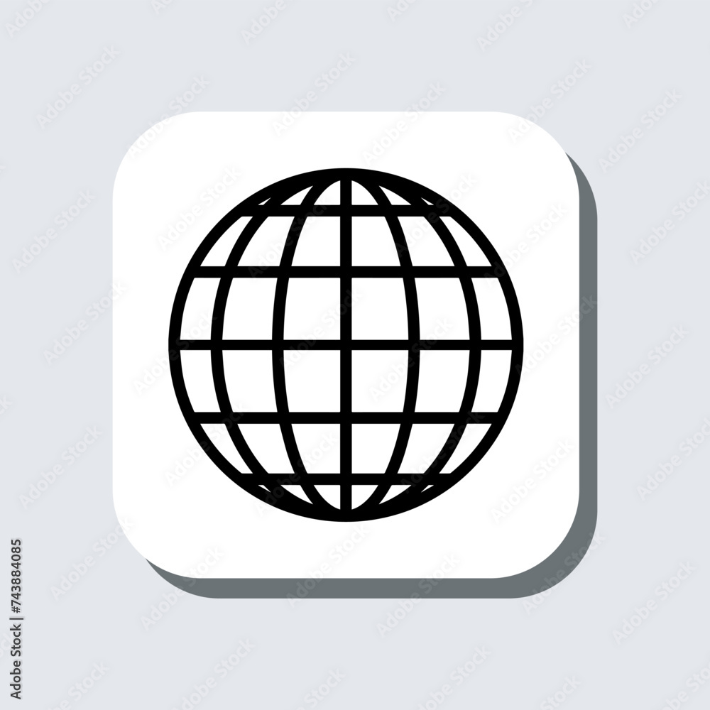 Poster globe icon vector. website sign symbol in trendy flat style. planet vector icon illustration in squa