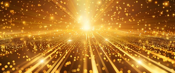 Golden Lights and Beams Background with Mesmerizing Illumination