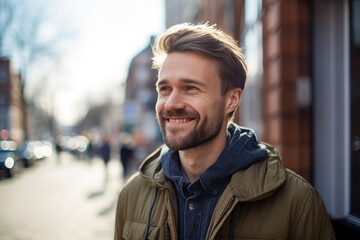 Creative Generative AI technology picture of happy people surrounded by spring blossom enjoying great day