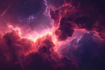 Fototapeta na wymiar Vibrant Cosmic Nebula Wallpaper with Bright Colors and Stars for Background Use