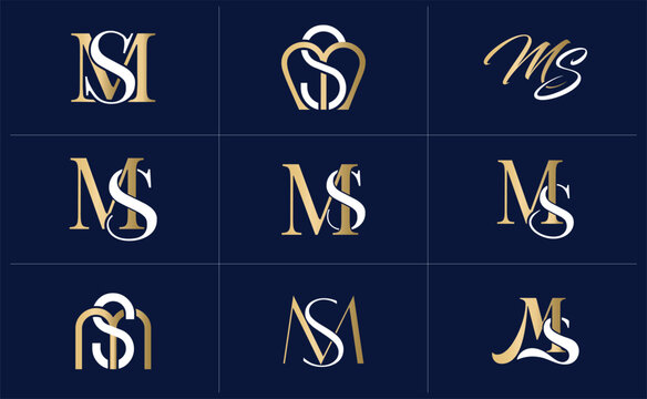 MS logo design, MS M S luxury Letter Logo Design, Letter MS Logo Template Vector