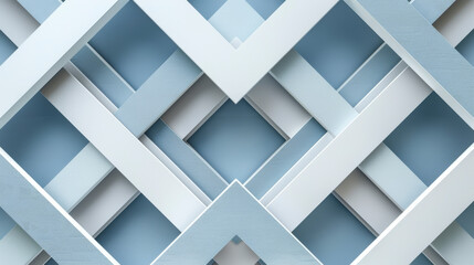 Close Up of Blue and white Modern Square and Rectangle Wall