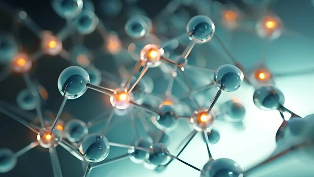 molecule or atom, Abstract structure for Science or medical background, 3d illustration, science, atom, abstract, chemistry, structure, blue, chemical, background