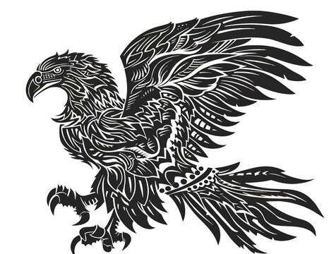 Vector image of an eagle on a white background.