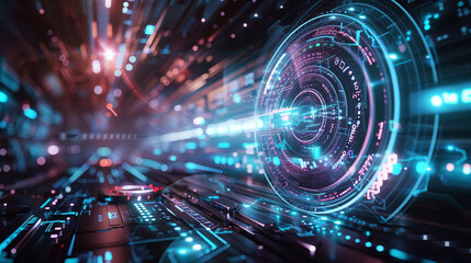 Create a futuristic banking interface using cutting edge technology as inspiration