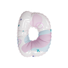 3D abstract modern pattern helium balloon letter D