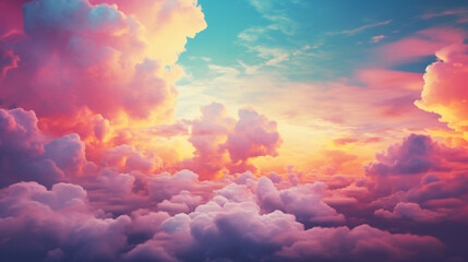 Bright color clouds.