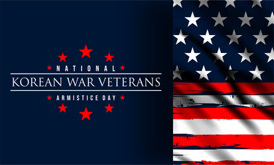 National Korean War Veterans Armistice Day July 27 Background vector Illustration