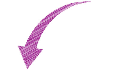 手描き矢印　下向き　落書き風