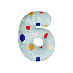 3D glossy balloons pattern helium balloon number 6