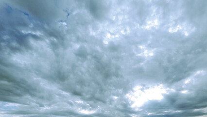 pretty huge clouds in the blue sky backdrop - photo of nature - obrazy, fototapety, plakaty