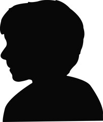 a boy head silhouette vector
