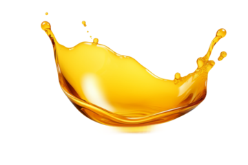 A Splash of Orange Juice. An orange juice splashing, creating dynamic movement and vibrant color contrast. The liquid forms unique patterns as it spreads out. On PNG Transparent Clear Background.