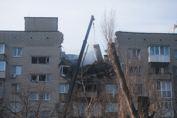 An attack drone (shahed) hit the roof of a house. Rocket attack on a residential building in the...