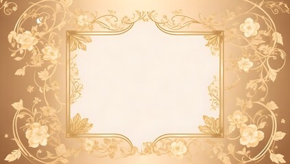 Vintage Frame with Floral Ornament and Empty Space. Retro Design Featuring Flowers, Border and Decorative Patterns. Perfect for Artistic Projects, Invitations, and Vintage Decor.