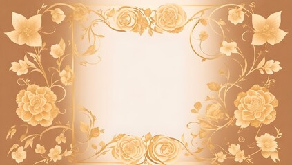 Floral Background Crafting an Empty Frame. Vintage Design with Flowers, Borders, and Retro Patterns. Ideal for Artistic Creations, Invitations, and Decorative Purposes.

