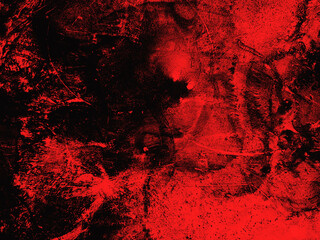Red and black grunge texture. Dark Grunge background with scratches in black and red color. Dirty messy rough old wall. For banner or poster. Scary concept