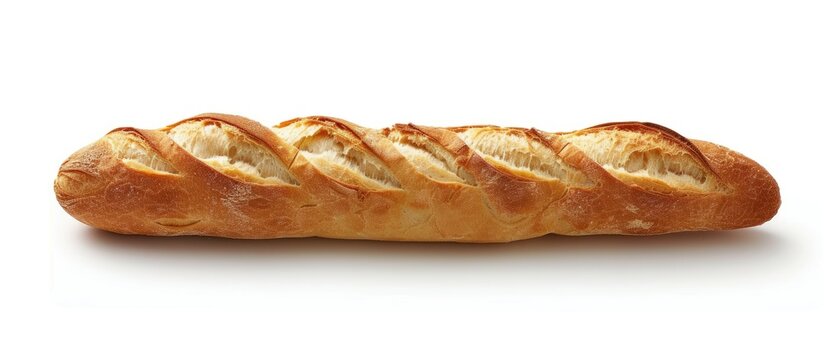 A French egg baguette is showcased on a plain white background, highlighting its unique twist.