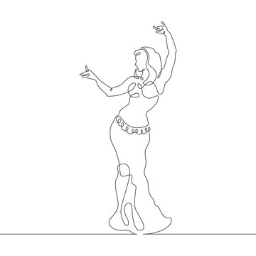 single line drawing belly dancer clip art preview