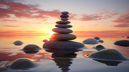 A pile of rocks sitting on the beach